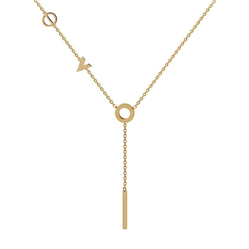 Gold Plated Letters Necklace Stainless Steel Trendy Chic Modern Cute